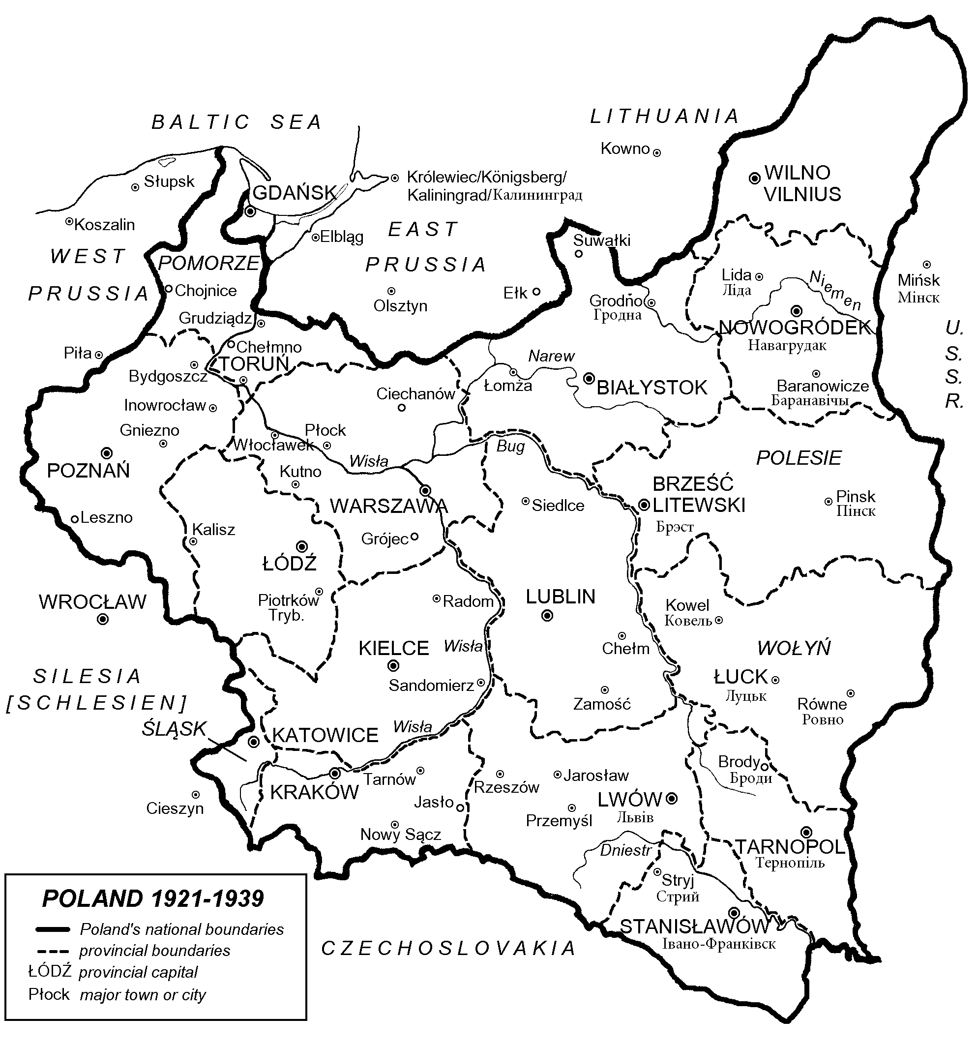 Map Of Poland 1921 1929