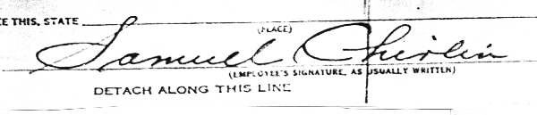 Samuel Cheilin, Signature