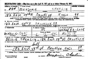 WW II Draft Card, Benjamin, Card